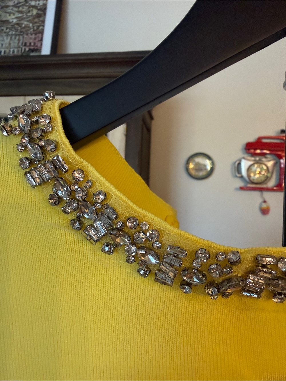 Zara Bright Yellow Jewel-Neck Cap Sleeve Top - Picture 2 of 5